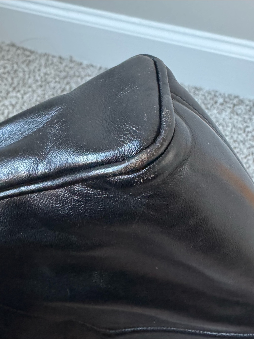 Vtg Morris Moskowitz Black Leather Convertible Clutch Shoulder Bag Mid Century - Picture 6 of 6